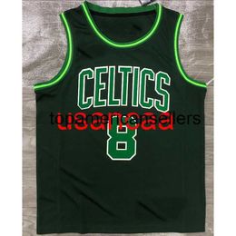 All embroidery 4 styles 8# WALKER dark green basketball jersey Customise any number name XS-5XL 6XL