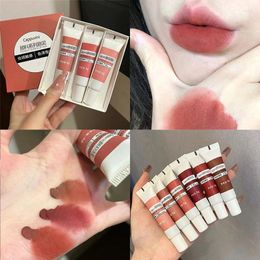 Lip Gloss Three Scouts 3 Colours Lipstick Velvet Matte Set Liquid Waterproof Nude Long Lasting Sexy Women Tint Mud C