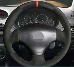 Customised Car Steering Wheel Cover Non-Slip Suede Leather Braid For Peugeot 206 1998-2005 206 SW 2003-2005 206 CC 2004 2005