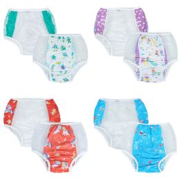 2PCS Dadious abdl adult baby Cloth diapers panties incontinence elastic band plastic reusable pants ddlg Red PVC men's Diapers 2643 E3