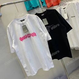 xinxinbuy Men designer destroyed Tee t shirt Paris Graffiti letters print short sleeve cotton women red white black XS-2XL
