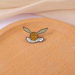 Brooches Cartoon Creative Magic Athletic Game Metal Enamel Brooch I Open At The End Flying Ball Badge Trendy Lapel Backpack Jewellery Gift