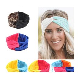Headbands Elastic Headband For Women Fashion Hairband Retro Turban Headwraps Gifts Cross Hairbands With Hair Band Drop Ship Delivery Dh5Ra