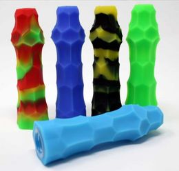 Latest Fashion Silicone Pipes With Glass Bowl Multiple Colours Hand Tobacco Smoking water Pipe Dry Herb For Silicon Bong Bubbler