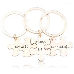 Keychains 3 Pieces / Set Of Creative Geometric Letter Key Ring We Will Always Connect The Keychain For Women's Friends Forever