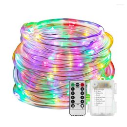 Strings LED Tube Rope Light Battery Operated String With Remote Christmas Decoration Fairy Garland For Wedding Party Garden