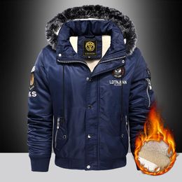 Mens Down Parkas Thick Fashion Parka Coat Oversize Plus Velvet Brand Keep Warm Winter Black Blue Red Padded Jacket 221207