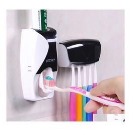 Toothbrush Holders Matic Squeeze Tootaste Box Wall Mounted Dustproof Toothbrush Holder Storage Rack Bathroom Accessories Inventory W Dh2Hv