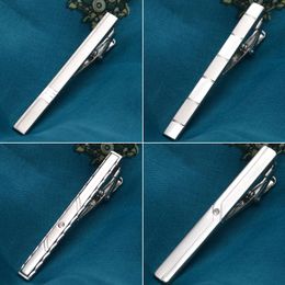 Quality Simple Metal Silver Tie Clip For Men Wedding Necktie Clasp Gentleman TBar Crystal Pin Mens Gift