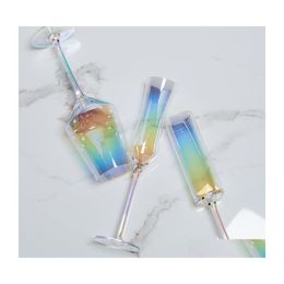 Wine Glasses Dream Rainbow Champagne Cup Wine Glass Crystal Goblet Home Kitchen Bar Drinking Colours Mix Fashion 23Sk F1 Drop Deliver Dhmox