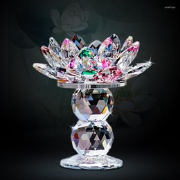 Candle Holders Crystal Lotus Double Ball Buddha Candlestick Ornament Lighting Craft Gifts Home Decoration Ornaments