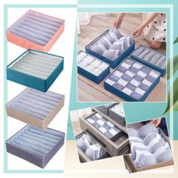 Storage Drawers Underwear Bra Box Folding Bag Washable Divider Closet Dressing Table Linen 7 Lattice Finishing