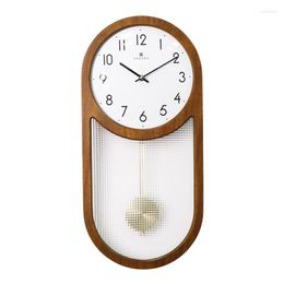 Wall Clocks Retro Clock Modern Design Nordic Pendulum Home Decor Silent Watches Living Room Decoration Gift