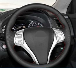 Car Steering Wheel Cover Leather Car Accessories For Nissan Teana Altima 2013-2018 Pulsar 2015-2018 X-Trail Qashqai 2014-2017