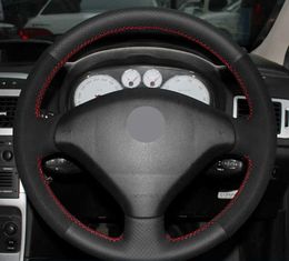 Customized Car Steering Wheel Cover Non-Slip Suede Braid For Peugeot 307 2001-2008 307 SW 2005-2008 Expert Partner 206 308