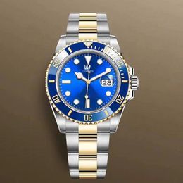 Mens Watch Blue Ceramic Bezel Sapphire Glass Stainless Steel Glide Lock Men Watches Male Wristwatches