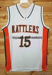 Men Women Youth #15 DeMarcus Cousins Rattlers Basketball Jersey Custom Throwback Retro High School Any Number Name Ncaa XS-6XL