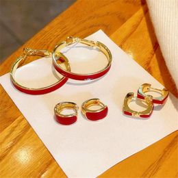 Hoop Earrings Beautiful Red For Women Personality 2022 Big And Small Round Circle Earings Wholesale