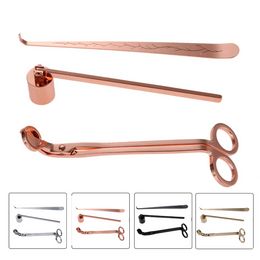 3Pcs/set Candle Snuffer Wick Trimmer Hook Stainless Steel Candle Accessories Gold/Black/Rose Gold/Silver Home Decoration C1208