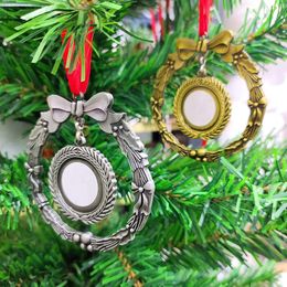 Sublimation Metal Blank Ornaments For Easter Christmas thermal heat transfer Double sided printable Personalized Garland Ornament Blanks bb1207