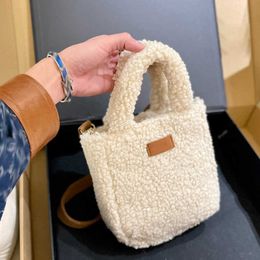 Sıcak mini tote çanta totes bayan tasarımcı çanta kış peluş alışveriş çantaları crossbody torbası omuz tasarımı çanta çantası 221207