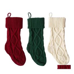Christmas Decorations Knitted Christmas Socks Decorative Gift Bag Fireplace Christmases Elk Sockss Christmass Cute Bags Inventory Wh Dhbkp
