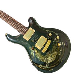 Lvybest China Electric Guitar Green Colour The Map Of Dragon Factory Direct Sales Can Be Customised