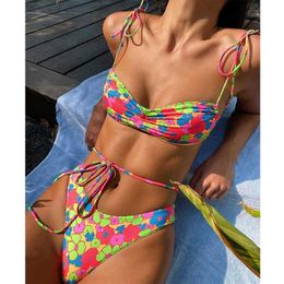 Bras Sets COOBBU Sexy Bikini Triangle Swimwear Bandage 2 Piece Bathing Suits Women Swimsuit Micro Thong Brazilian Biquini Summer Beachwear T221206