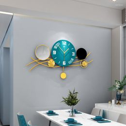 Wall Clocks Oversized Art Clock Minimalist Metal Silent Geometric Relogio De Parede Home Decor DE50ZB