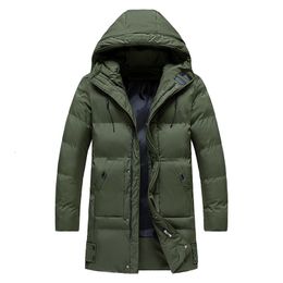 Mens Down Parkas Casual Classic Winter Green Jacket Windbreak Warm Padded Hooded Overcoat Fashion Outerwear Coat OverSize 8XL 221207