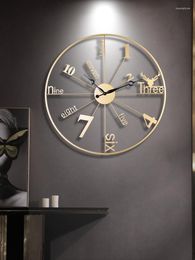 Wall Clocks Large Luxury Industrial Gold Clock Modern Design Living Room Reloj De Pared Home Decoration