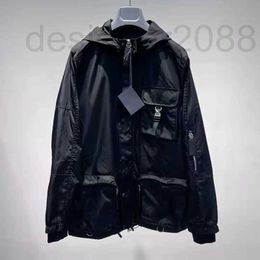 Men's Jackets designer High Quality Mens Outddoor Sports Nylon Waterproof Jacket Luxury Brand Casual Hooded Pockets Buckles Black Rain coat ZN95 BNBF