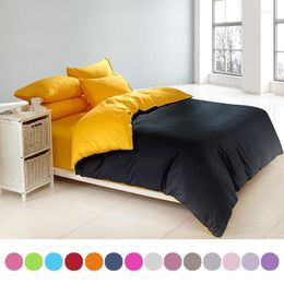 Bedding Sets Cotton 600TC 4 Piece Set 28 Solid Color Duvet Cover Bed Sheets High-grade Black Orange Bedclothes#HM4532