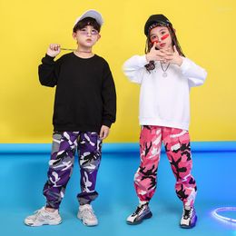 Giyim Setleri Teen Boys Spring Streetwear Düz Renkli Sweatshirt Top Camo Pantolon 2 PCS Kids Trailsuit Kızlar Hip Hop Kıyafetleri 3-16 Y