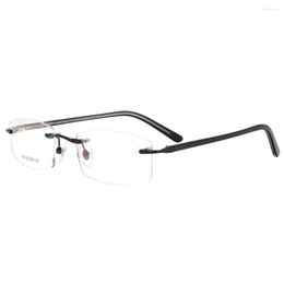 Sunglasses Frames SPITOIKO Metal Rimless Glasses Eyewear For Men Myopia Eyeglasses Prescription Spectacles 1136