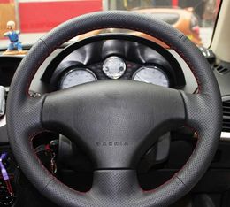 Customised Car Steering Wheel Cover Cowhide Original Steering Wheel Braid Accessories For Peugeot 206 2007-2009 207 Citroen C2