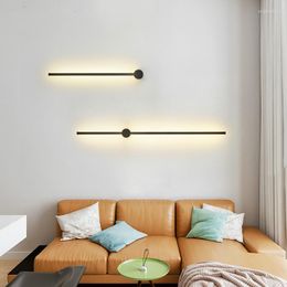 Wall Lamp Bedside Nordic Minimalist Creative Bright Linear LED Strip Simple Living Room Sofa Bedroom Background LampLB12203