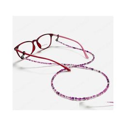 Eyeglasses Chains Bohemia Transparent Colour Beads Lanyard Hold Straps Glasses Chain Fashion Cords Women Sunglasses Accessories Drop Dhptr