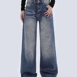 Women's Jeans High Waist Vintage Straight Baggy Denim Pants Streetwear Chic Design Fashion Wide Leg Trouser Y2kc1da