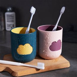 Bath Accessory Set 1Pcs Cloud Pattern Toothbrush Cup Big Mouth Couples Cups Environmental Friendly Plastic Wash Tooth Mug Bathroom Supplies 221207