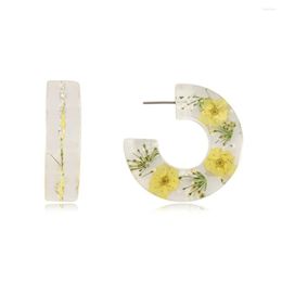 Hoop Earrings Fashion Women'S Acrylic/Vintage Flower Woman Resin Jewerlry 2022 Women Accesories