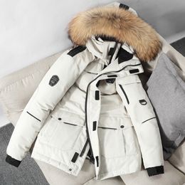 Men's Down Parkas -30 degrees Winter Mens Parka With Big Real Fur Collar Warm Coat Casual Thick Waterproof Jacket Size 3XL 221208