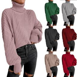 Bandanas Ladies Autumn And Winter Retro Turtleneck Sweater 2022 Solid Long Sleeve Warm Knit Pullover Women Casual