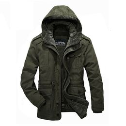 Men's Down Parkas Autumn winter Mens Bomber Jackets parkas Casual Male Outwear Fleece Thick Warm Windbreaker Jacket hooded Coats Clothing 221207