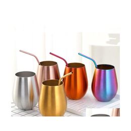 Tumblers Stainless Steel Tumbler Round Beer Mugs Creative Cold Drinking Cup Bar Shaker Family Water Coffee Bottle Wq190 Drop Deliver Dh3Kx