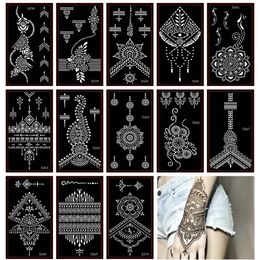 Other Permanent Makeup Supply 30pcs Female Airbrush Henna Tattoo Stencil Indian Temporary Glitter Tattoo Black Henna Template For Body Art Painting 221208