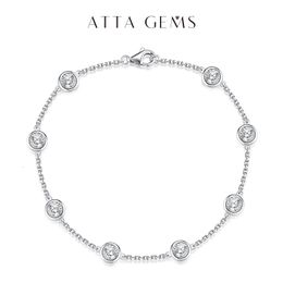 Chain ATTAGEMS Bracelet 925 Sterling Silver 4.0mm D Colour Diamond Gemstone Bracelets For Women Rhodium Plated Jewellery 221207