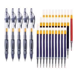 mm Retractable Gel Pens Set Blackredblue Ink Ballpoint for Writing Refills Office Accessories School Supplies Stationery