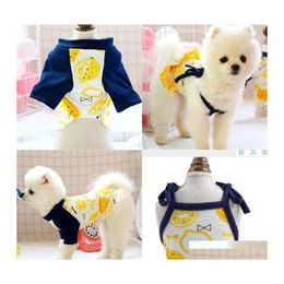 Dog Apparel Lovely Pet Skirt Yellow Lemon Dog Apparel Tshirts Animals Clothes Originality Dress Smock Walking Small Dogs Wearing Pet Dh4Ga