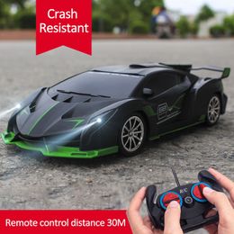 Diecast Model car 1 16 4 Channels RC With Led Light 2.4G Radio Remote Control Sports Car Highspeed Drift Boys Toys For Children 30M 221208